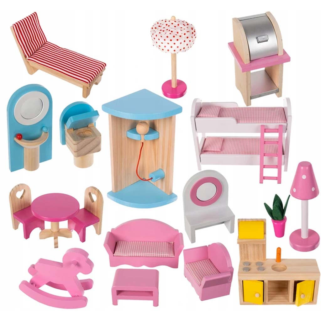 casa delle bambole in legno mobili