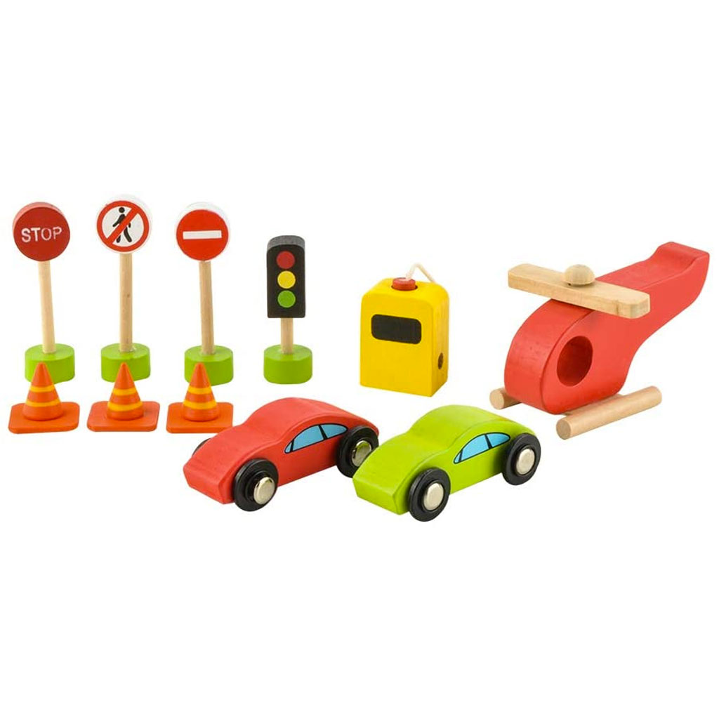 garage giocattolo per bambini con segnali